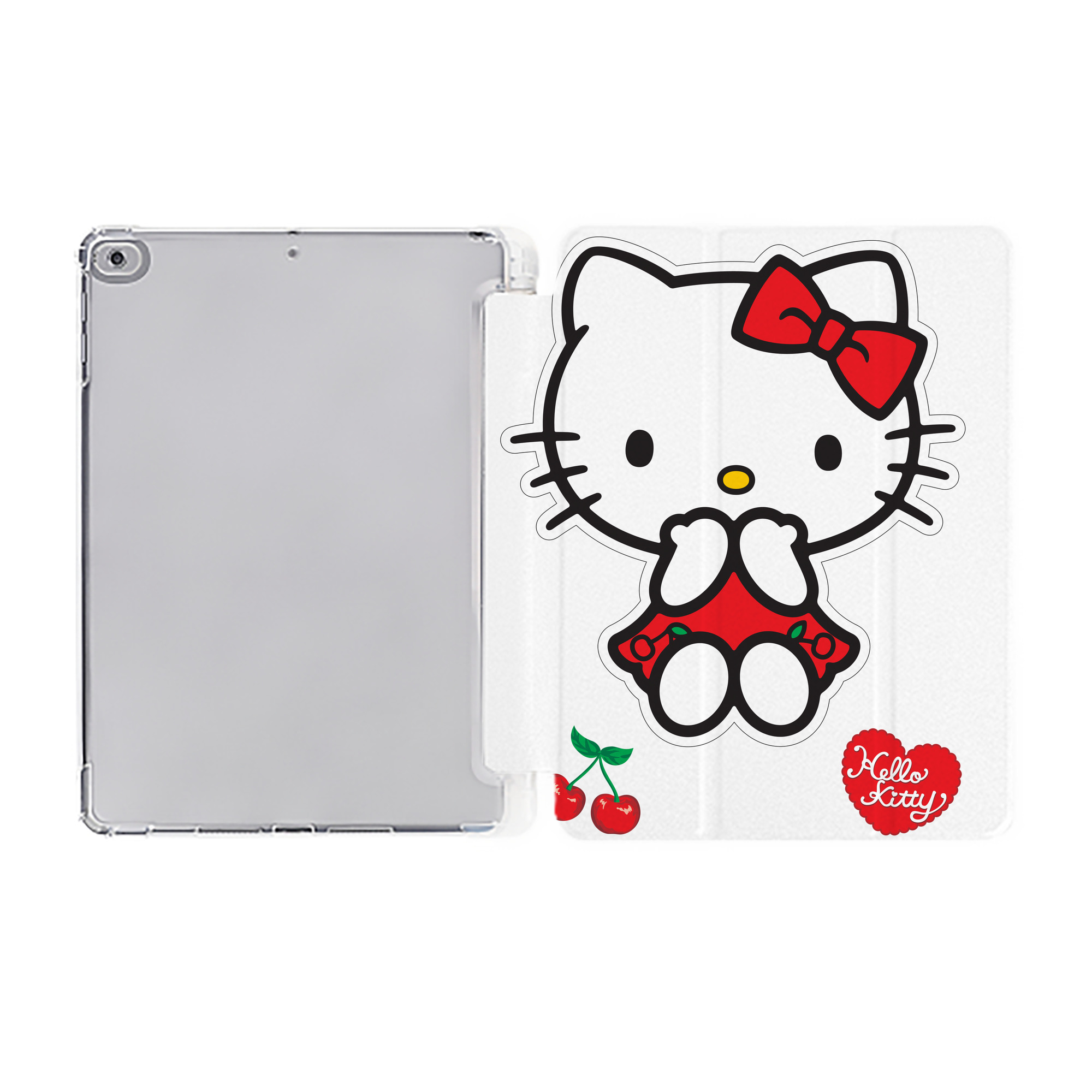 （画像用） Hello Kitty ハローキティ IPad ケース ペン収納付き 三つ折りスタンド PUレザー×シリコン 対応機種9.5/10.5/10.9インチ